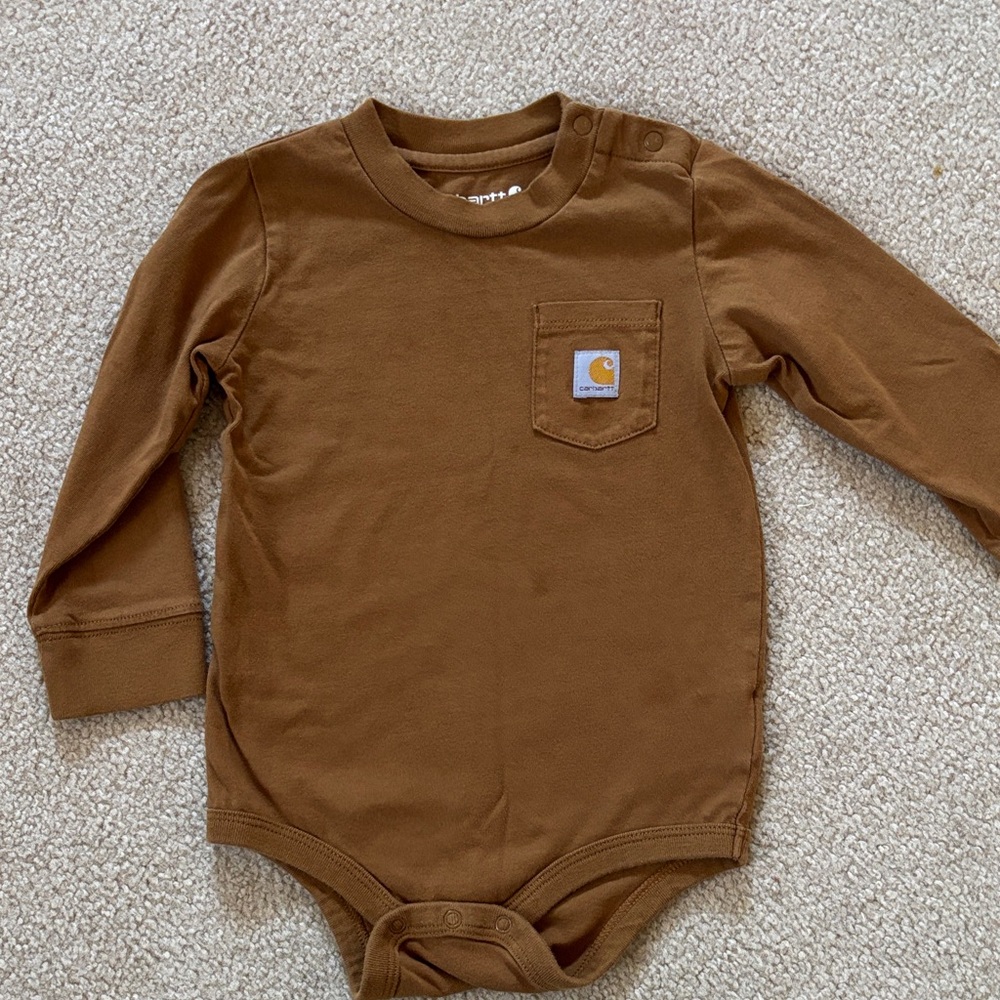 Carhartt Kids Brown Long Sleeve Bodysuit